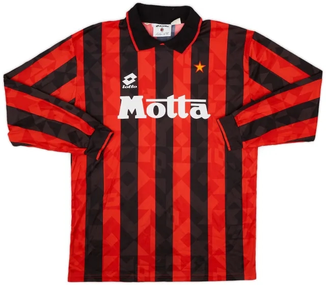 Lotto 1993-94 AC Milan Home L/S Shirt - 9/10 - (L)