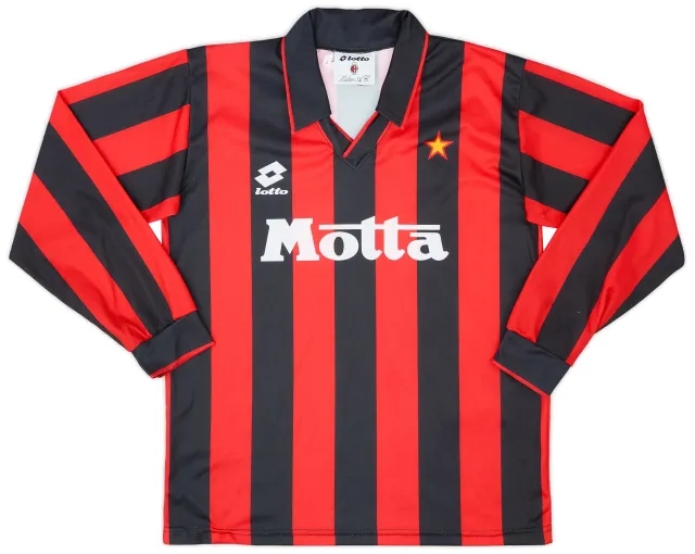 Lotto 1993-94 AC Milan Home L/S Shirt - 8/10 - (M)
