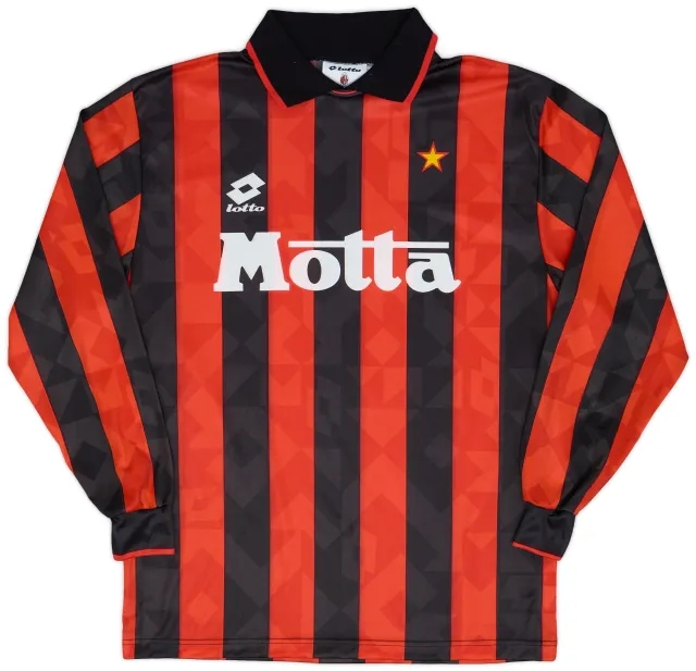 Lotto 1993-94 AC Milan Home L/S Shirt - 9/10 - (M)