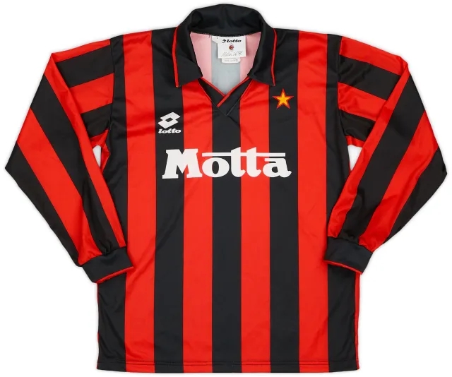 Lotto 1993-94 AC Milan Home L/S Shirt - 9/10 - (S)