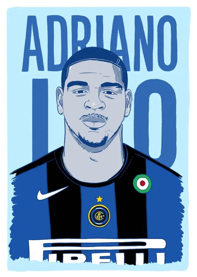 Accessories 2005-06 Inter Milan Adriano #10 Serie A Icons A3 Poster/Print