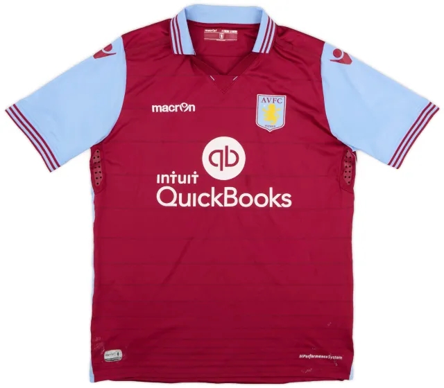 Macron 2015-16 Aston Villa Home Shirt - 9/10 - (XL.Boys)
