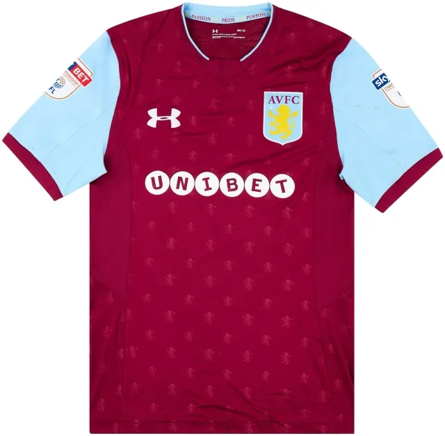 Under Armour 2017-18 Aston Villa Match Worn FA Cup Home Shirt Lansbury #8 (v Peterborough)