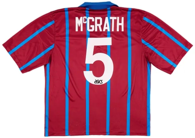 Asics 1993-95 Aston Villa Home Shirt McGrath #5 - 6/10 - (XL)