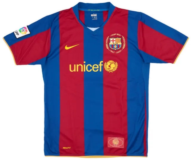Nike 2007-08 Barcelona Home Shirt - 8/10 - (XL.Boys)