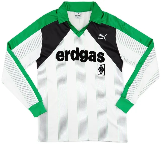 Puma 1987-89 Borussia Monchengladbach Home L/S Shirt - 9/10 - (S)