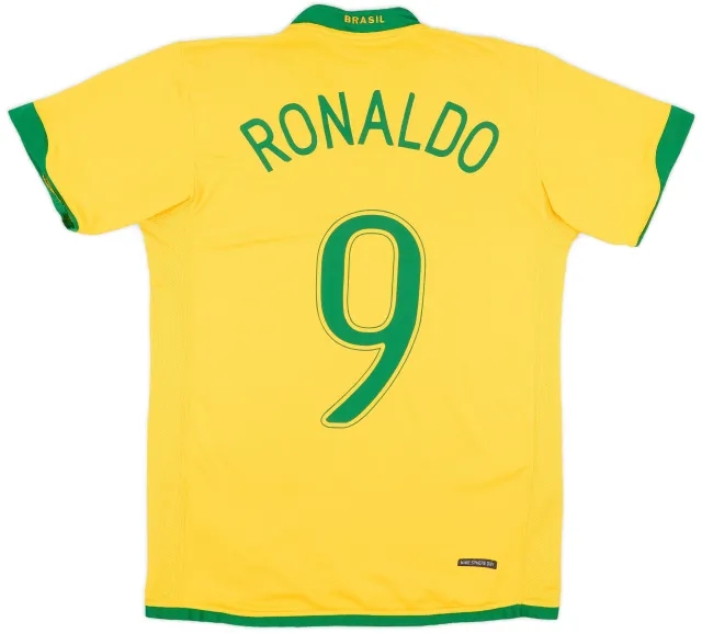 Nike 2006-08 Brazil Home Shirt Ronaldo #9 - 7/10 - (S)