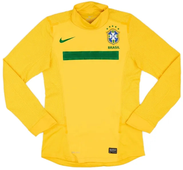 Nike 2011 Brazil Player Issue Home L/S Shirt - 9/10 - (M)