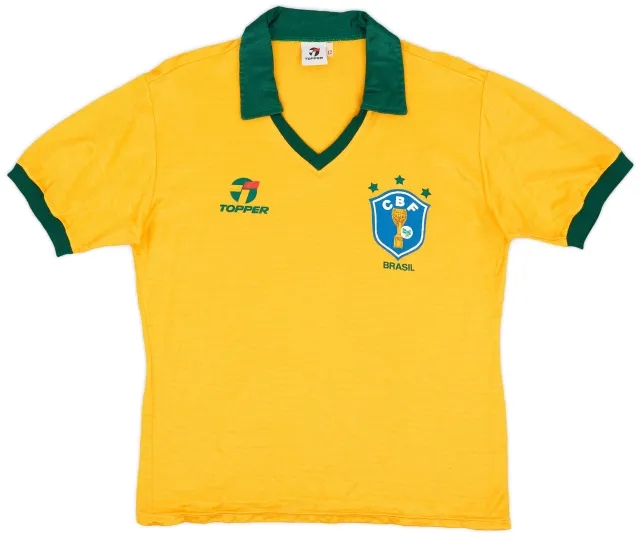 1985-88 Brazil Signed Home Shirt - 9/10 - (M)