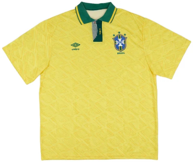 Umbro 1991-93 Brazil Home Shirt - 7/10 - (L)