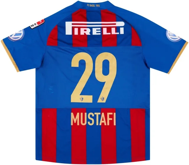 Nike 2008-09 FC Basel Match Issue Home Shirt Mustafi #29