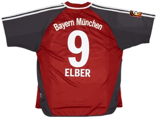 adidas 2001-02 Bayern Munich Home Shirt Elber #9 - 7/10 - (L)
