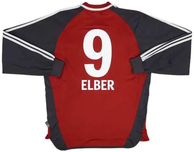 adidas 2001-02 Bayern Munich Authentic Home L/S Shirt Elber #9 - 6/10 - (M)