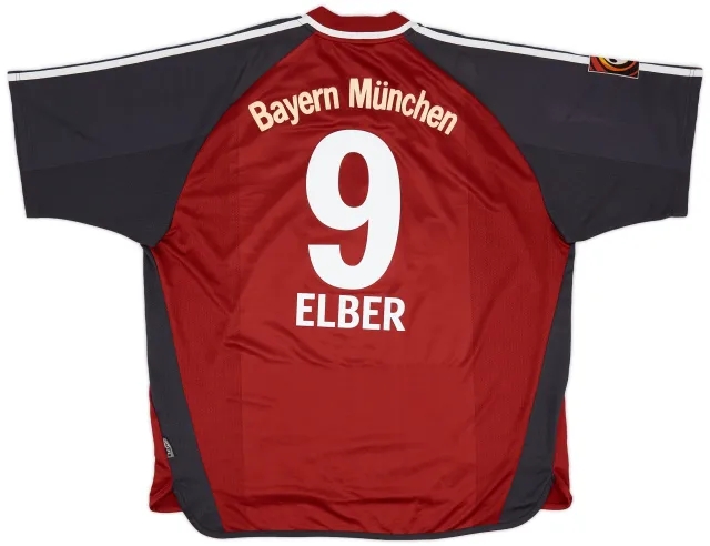 adidas 2001-02 Bayern Munich Home Shirt Elber #9 - 8/10 - (XXL)