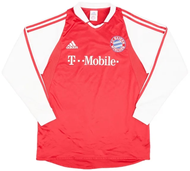 adidas 2003-04 Bayern Munich Home L/S Shirt - 7/10 - (XL.Boys)