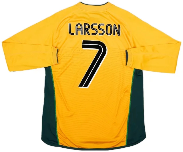 Umbro 2002-03 Celtic Away L/S Shirt Larsson #7 - 9/10 - (L)