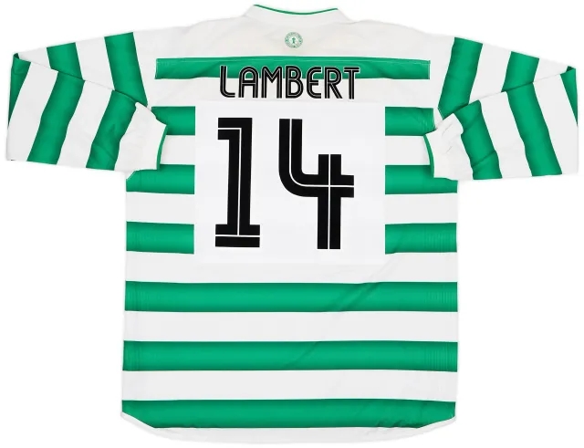 Umbro 2003-04 Celtic Home L/S Shirt Lambert #14  - 6/10 - (XL)