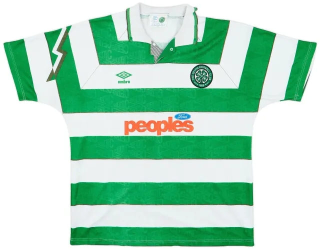 Umbro 1991-92 Celtic Home Shirt - 8/10 - (XL)