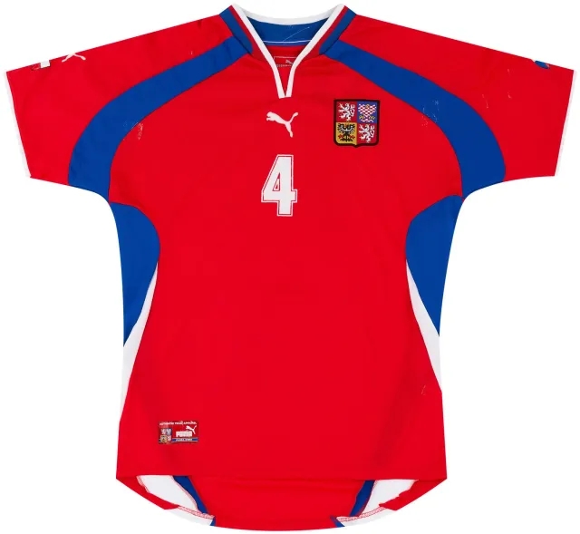 Puma 2002 Czech Republic Match Issue Home Shirt #4 (Jankulovski) v Italy
