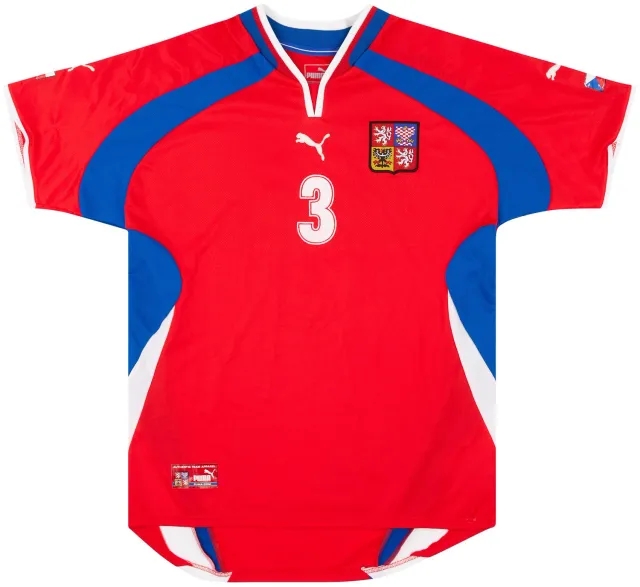 Puma 2002 Czech Republic Match Worn Home Shirt #3 (Johana) v Italy