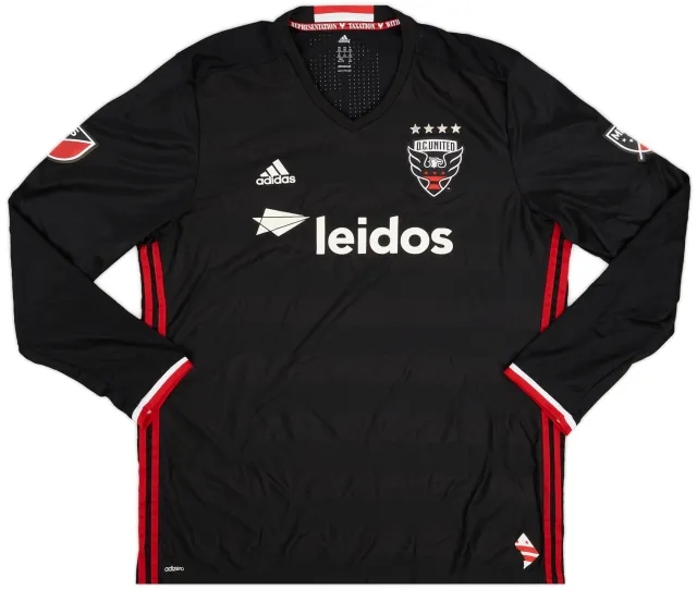 adidas 2016 DC United Authentic Home L/S Shirt - 9/10 - (XXL)