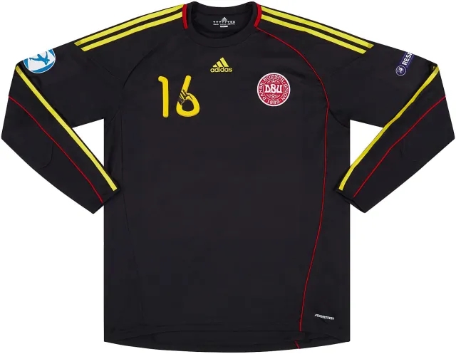 adidas 2011 Denmark U-21 Match Issue Signed European Championship GK Shirt Andersen #16