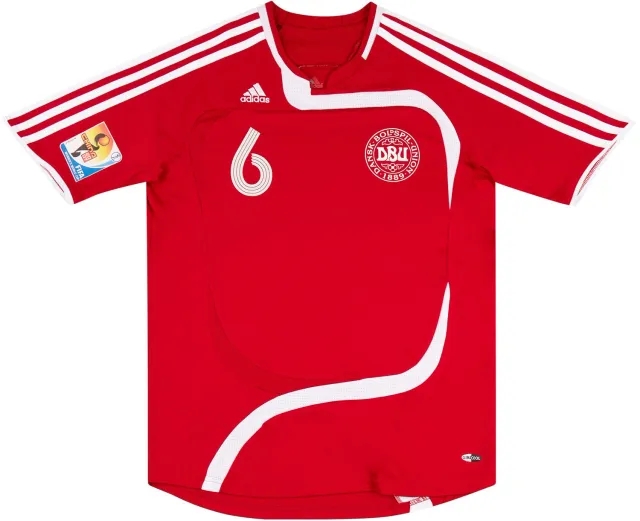 adidas 2007 Denmark Women Match Issue World Cup Home Shirt Hansen #6