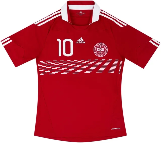 adidas 2010-11 Denmark Match Issue Home Shirt #10 (Rommedahl)