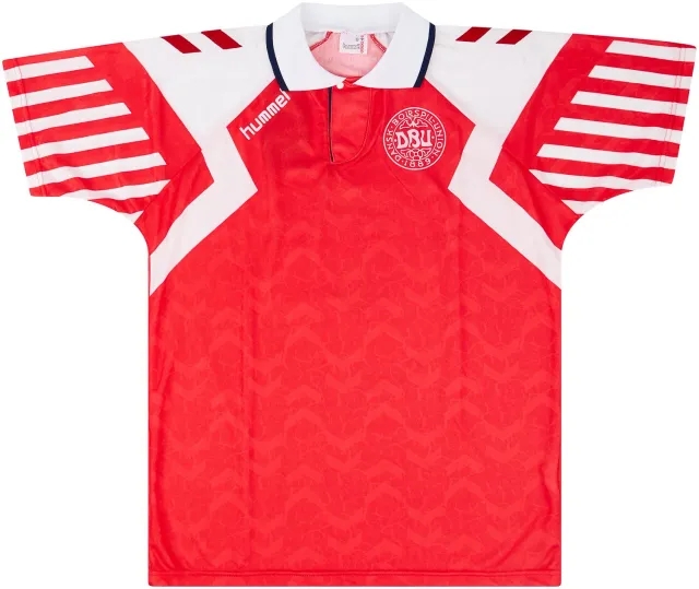 Hummel 1993 Denmark Match Worn Home Shirt #6 (v USA)