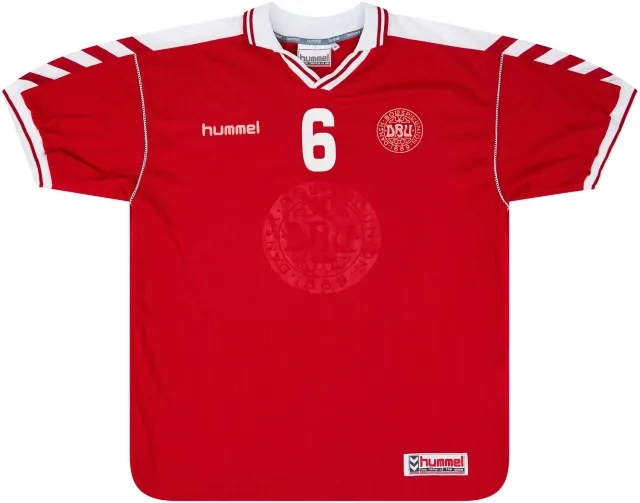 Hummel 1998-99 Denmark Match Issue Home Shirt #6