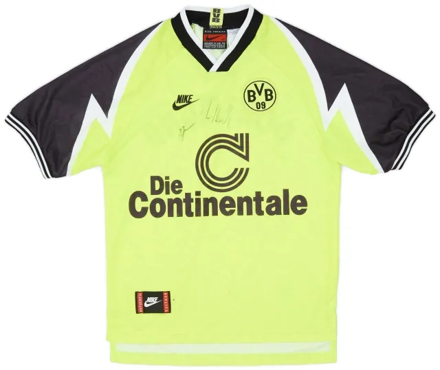 Nike 1995-96 Borussia Dortmund Signed Home Shirt - 7/10 - (XS)