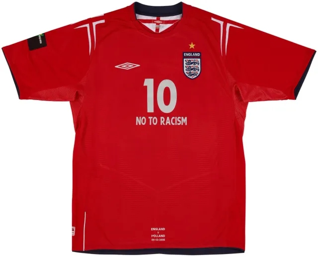 Umbro 2005 England Match Issue 'Stand Up, Speak Up' Away Shirt Owen #10 (v Netherlands)