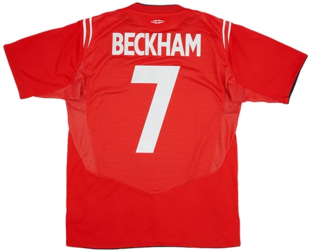 Umbro 2004-06 England Away Shirt Beckham #7 - 6/10 - (M)