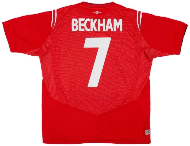Umbro 2004-06 England Away Shirt Beckham #7 - 6/10 - (XL)