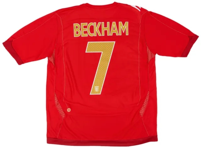 Umbro 2006-08 England Away Shirt Beckham #7 - 7/10 - (L)
