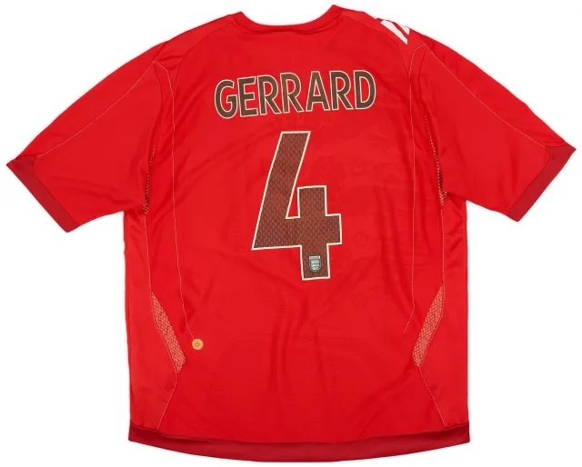 Umbro 2006-08 England Away Shirt Gerrard #4 - 5/10 - (XL)