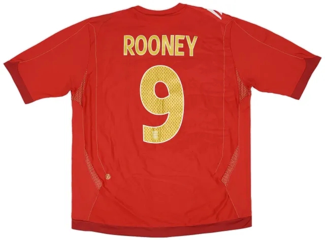 Umbro 2006-08 England Away Shirt Rooney #9 - 7/10 - (XL)