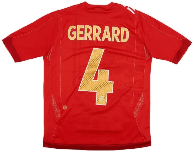Umbro 2006-08 England Away Shirt Gerrard #4 - 7/10 - (M)