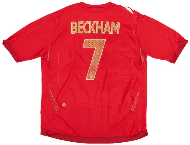 Umbro 2006-08 England Away Shirt Beckham #7 - 6/10 - (XL)