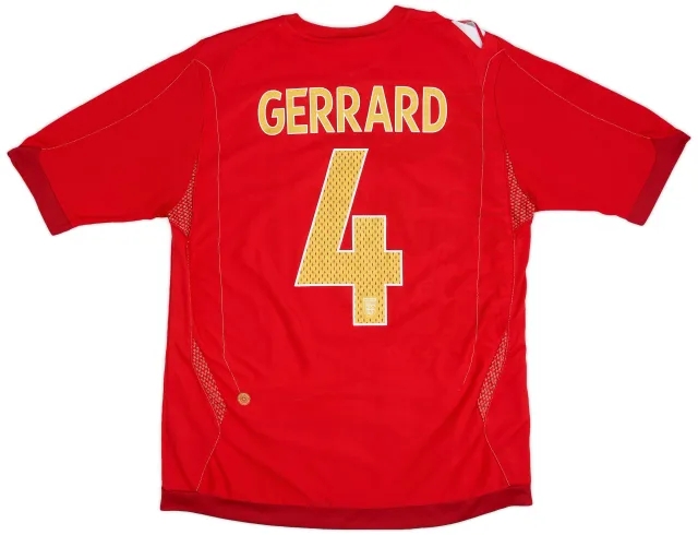 Umbro 2006-08 England Away Shirt Gerrard #4 - 7/10 - (L)