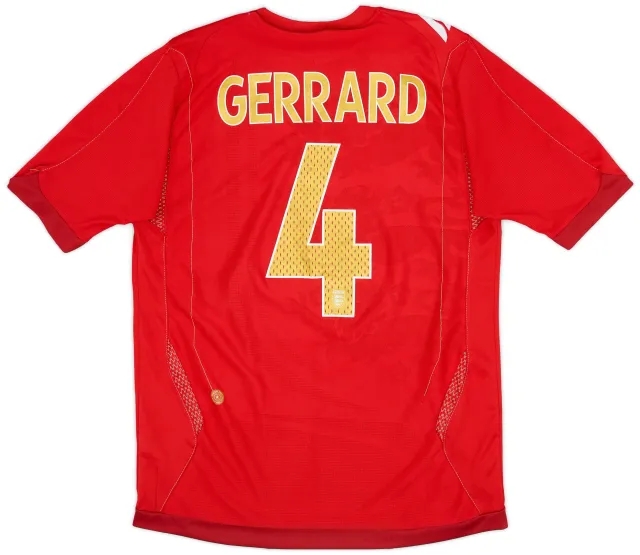 Umbro 2006-08 England Away Shirt Gerrard #4 - 7/10 - (S)