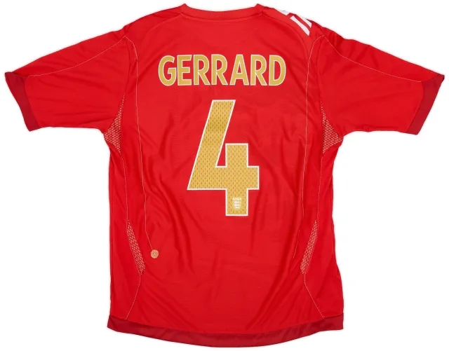 Umbro 2006-08 England Away Shirt Gerrard #4 - 7/10 - (L)