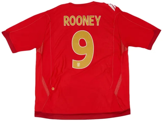 Umbro 2006-08 England Away Shirt Rooney #9 - 5/10 - (XXL)