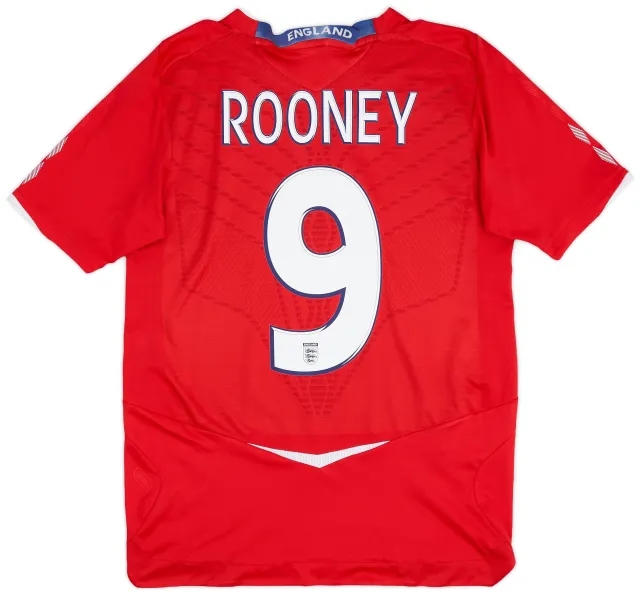 Umbro 2008-10 England Away Shirt Rooney #9 - 6/10 - (S)