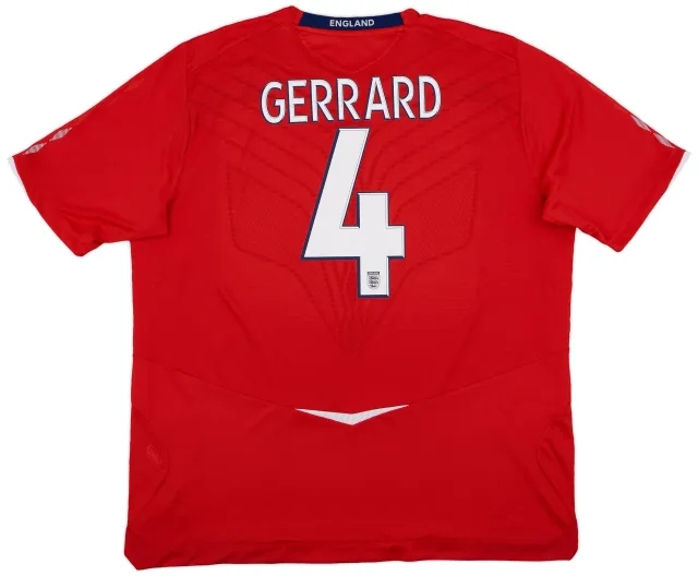 Umbro 2008-10 England Away Shirt Gerrard #4 - 7/10 - (3XL)