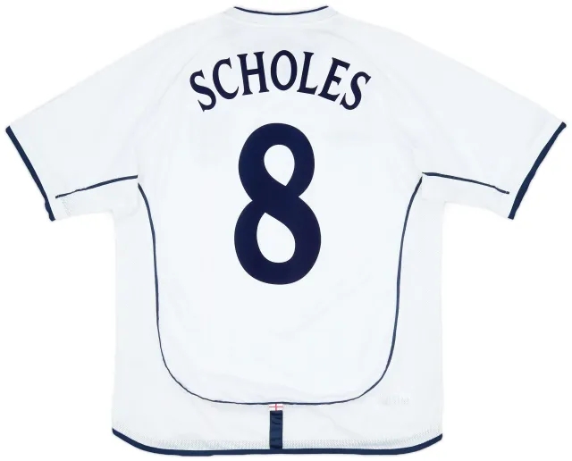 Umbro 2001-03 England Home Shirt Scholes #8 - 8/10 - (M)