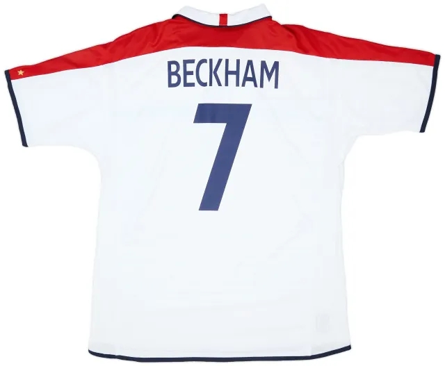 Umbro 2003-05 England Home Shirt Beckham #7 - 6/10 - (XL)