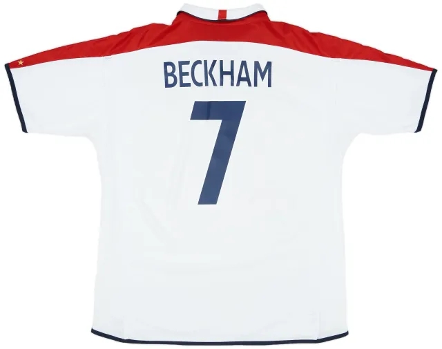 Umbro 2003-05 England Home Shirt Beckham #7 - 6/10 - (XXL)