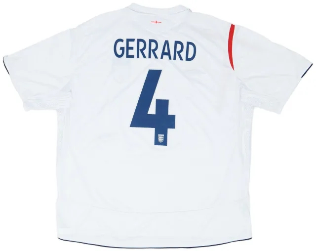 Umbro 2005-07 England Home Shirt Gerrard #4 - 7/10 - (3XL)
