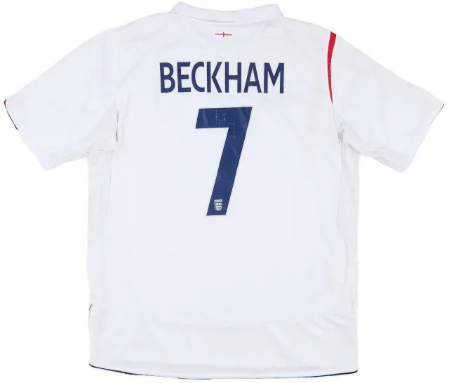 Umbro 2005-07 England Home Shirt Beckham #7 - 7/10 - (XL)